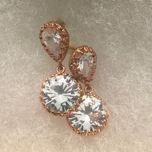 Laalee Rose Gold Plated Tear Drop Glass Earrings